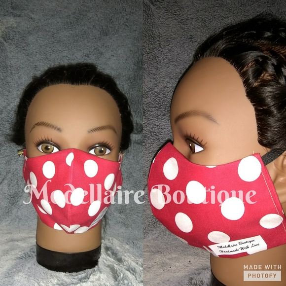 Red & White Polka Dot Mask - Picture 1 of 3